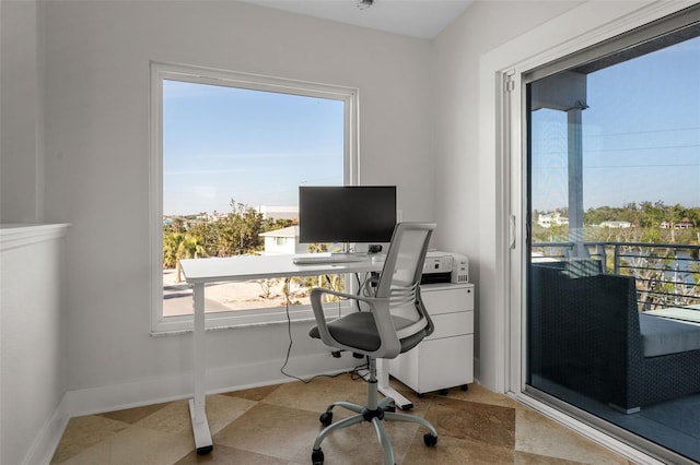 office area with baseboards