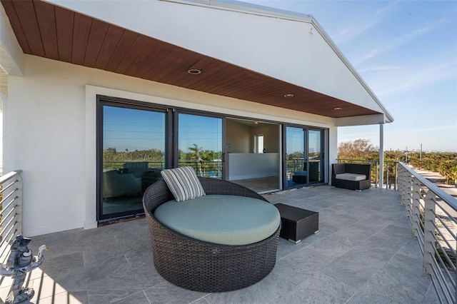 view of patio / terrace with a balcony