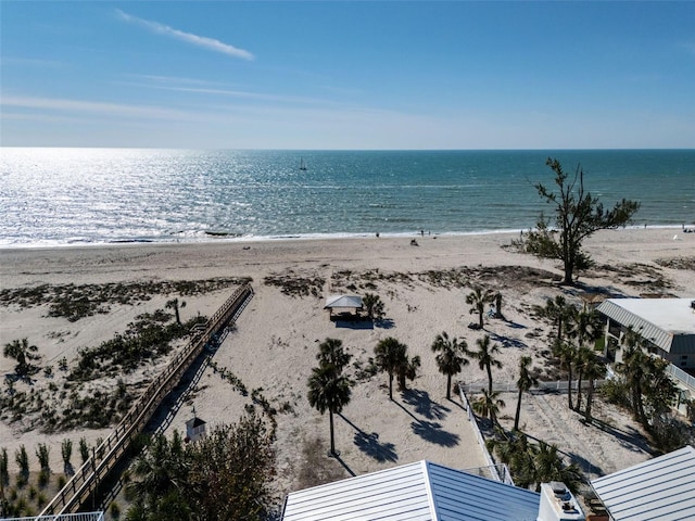 view of water feature featuring a view of the beach