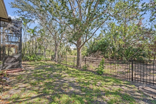 view of yard featuring fence