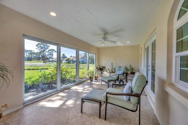 sunroom with french doors