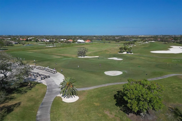 aerial view featuring golf course view