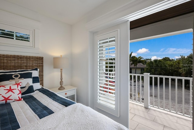 bedroom featuring tile patterned floors