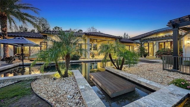 exterior space featuring a boat dock