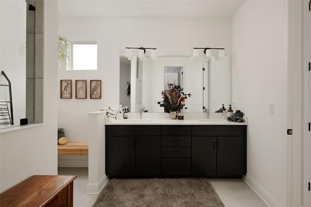 286 Hillshire Pl, Spring Hill, FL 34609 - full bathroom with double vanity and tile patterned flooring