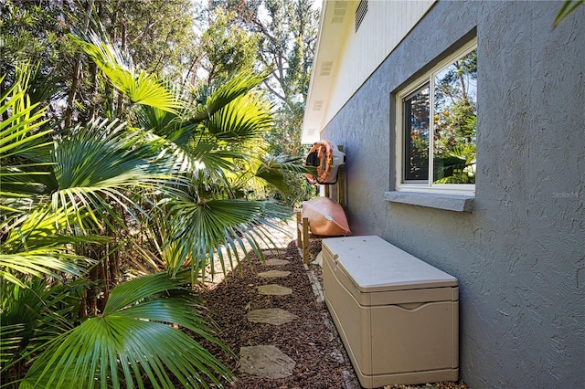 exterior details with stucco siding