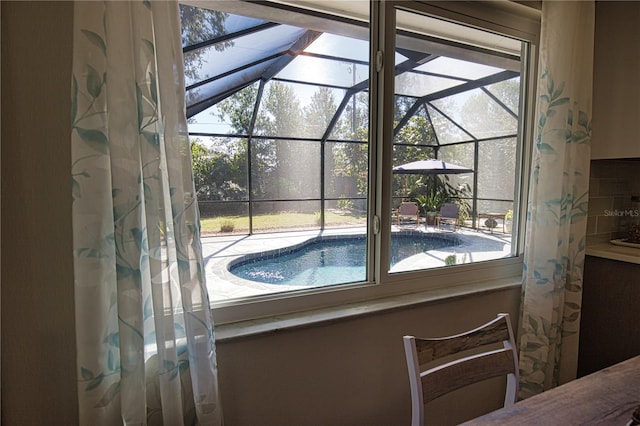 interior details featuring a sunroom