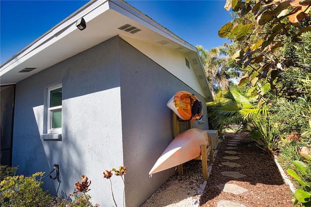 view of home's exterior featuring stucco siding