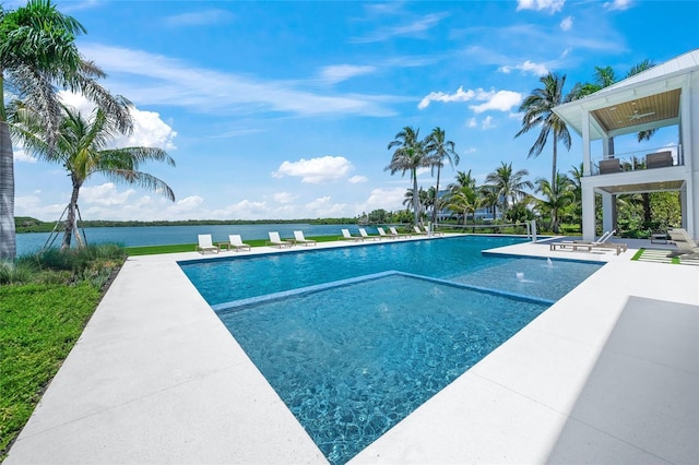 pool featuring a patio area