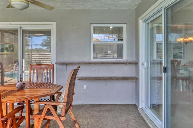 dining room with carpet floors