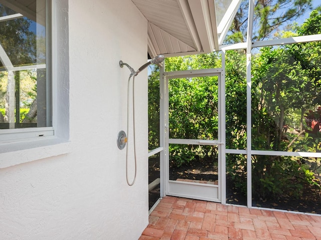 view of unfurnished sunroom