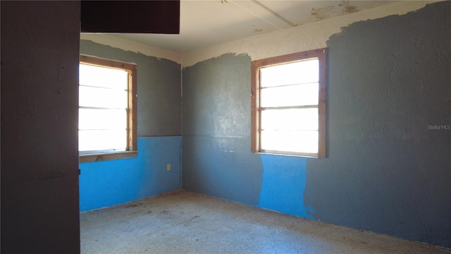 spare room featuring carpet floors and plenty of natural light