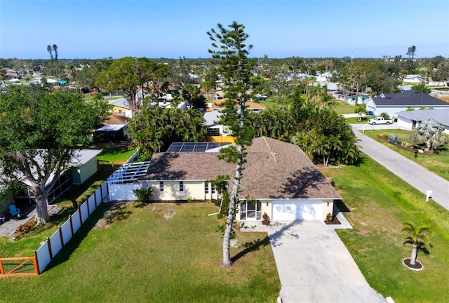 bird's eye view with a residential view