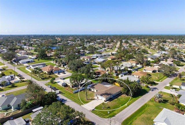 aerial view with a residential view