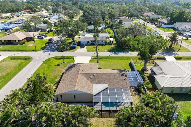 bird's eye view with a residential view