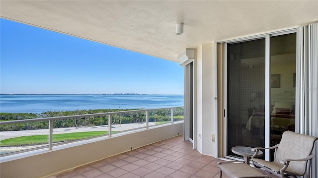 balcony with a water view