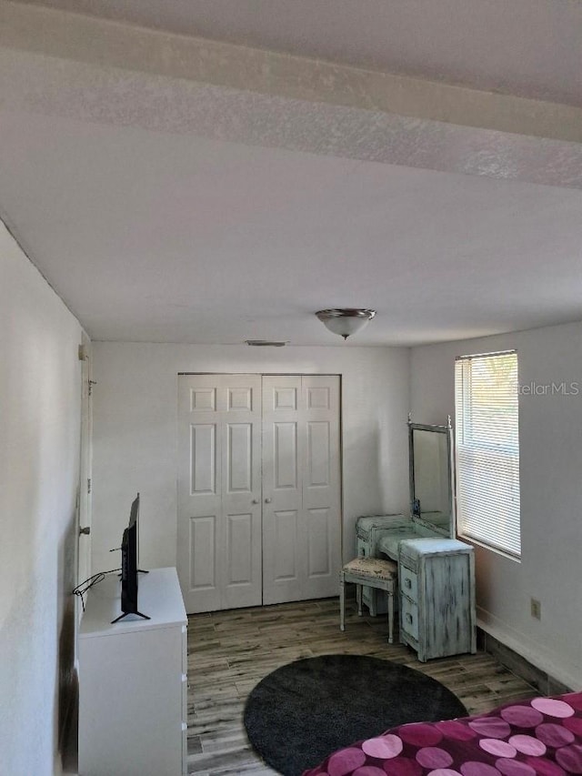 775 36th Ave S, Saint Petersburg, FL 33705 - bedroom with a closet, baseboards, and wood finished floors