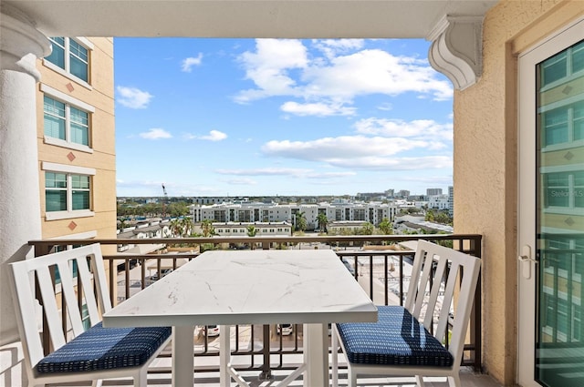 balcony with a view of city