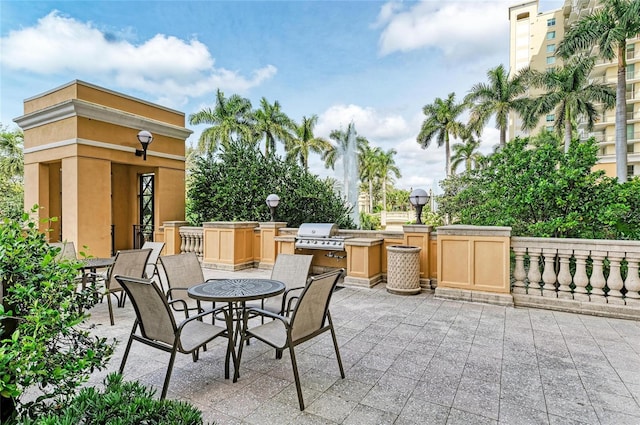 view of patio featuring outdoor dining area and area for grilling