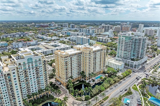 aerial view featuring a view of city