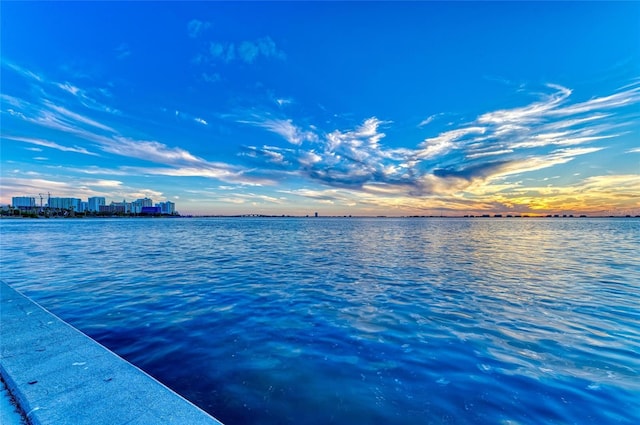 property view of water with a view of city