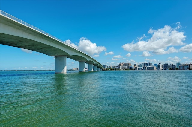 property view of water with a view of city