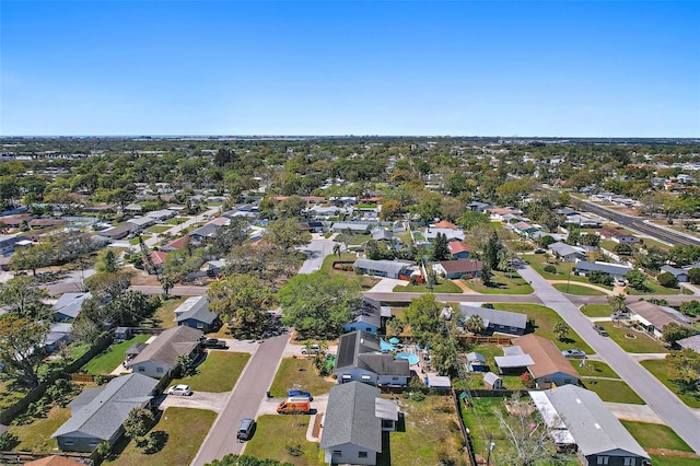 aerial view with a residential view