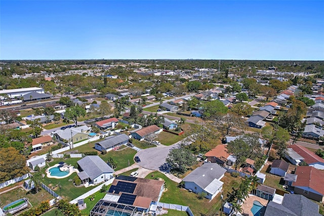 drone / aerial view with a residential view