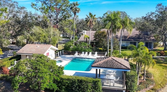 pool featuring a patio area