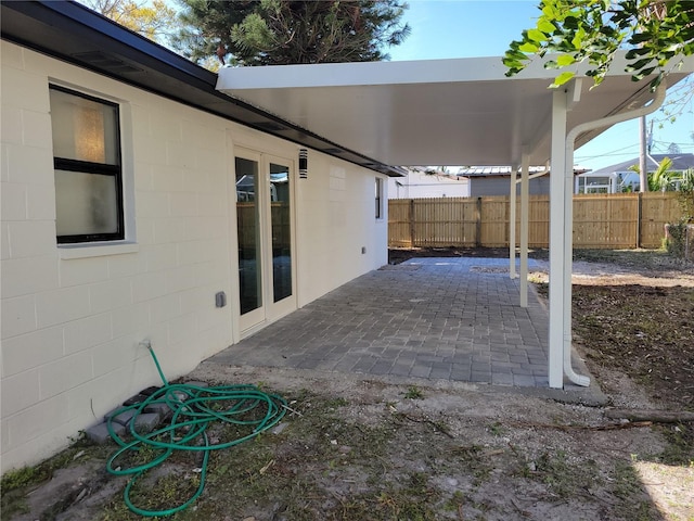 view of patio with fence