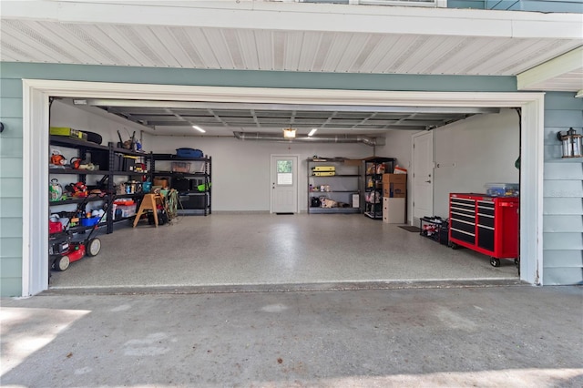 view of garage