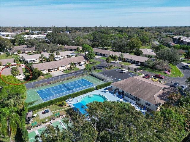 bird's eye view with a residential view