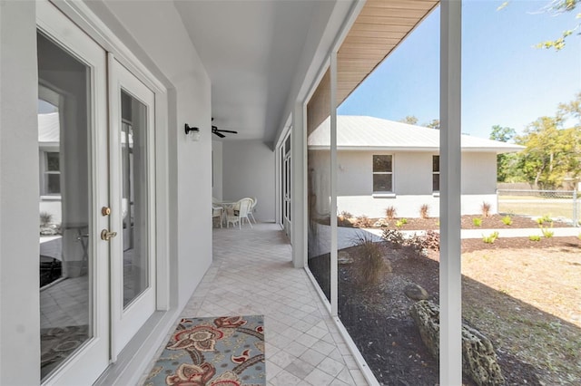 sunroom / solarium with french doors