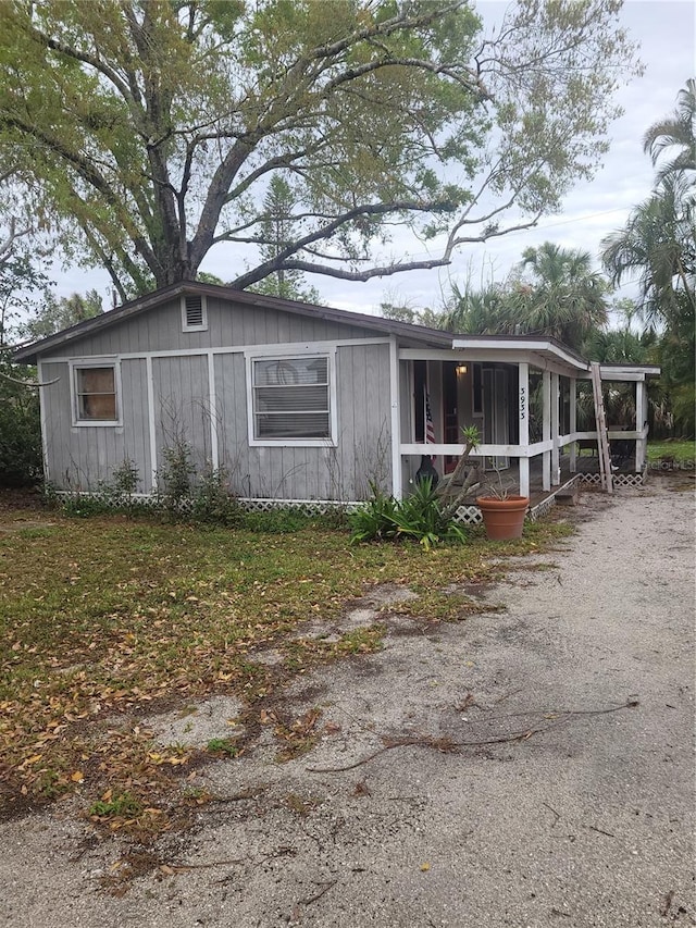 exterior space featuring covered porch