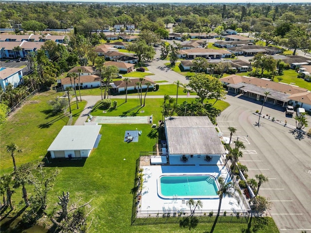 drone / aerial view with a residential view