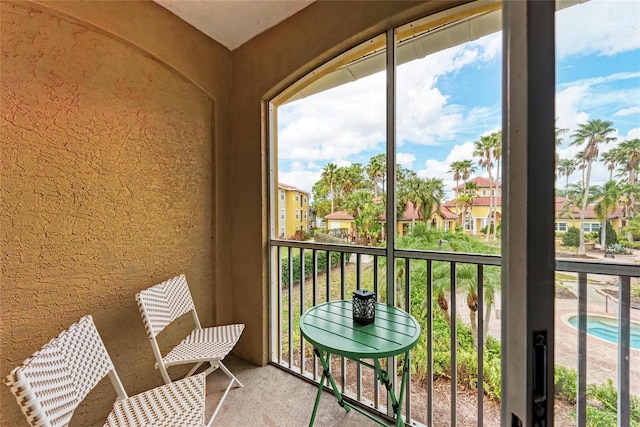 balcony with a residential view