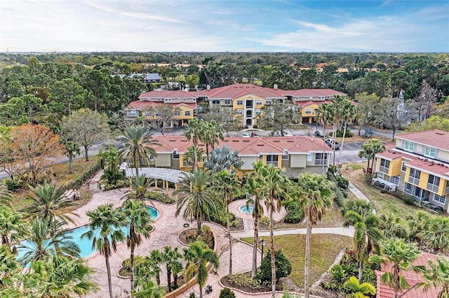 aerial view featuring a residential view