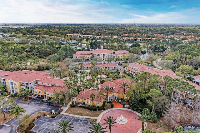 drone / aerial view with a residential view