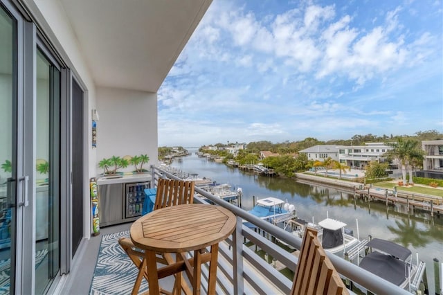 balcony with a water view