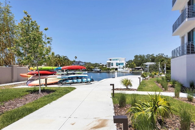 exterior space with a boat dock