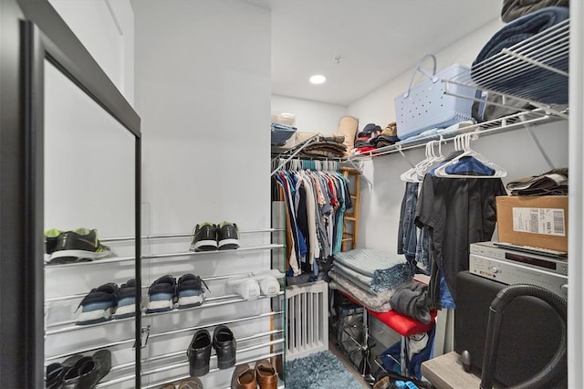 walk in closet featuring washer / dryer