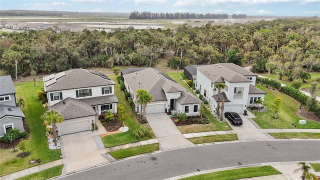 aerial view with a residential view