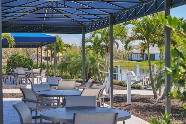 view of patio featuring outdoor dining space