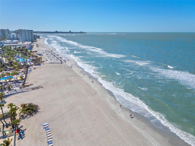 water view featuring a beach view