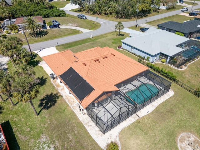 aerial view with a residential view