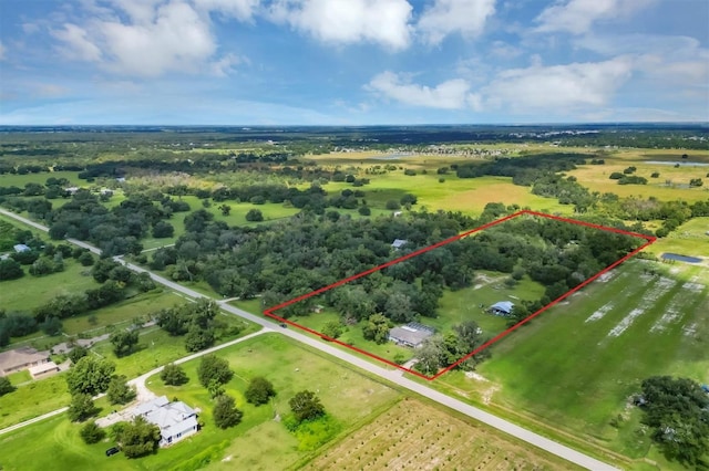 drone / aerial view featuring a rural view