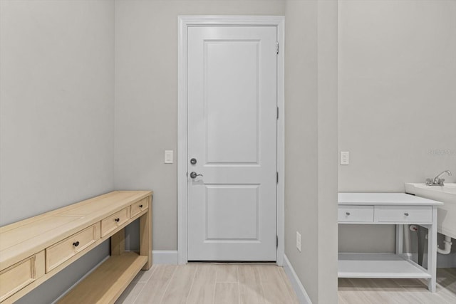 mudroom with baseboards