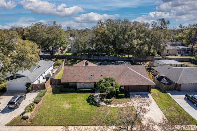 drone / aerial view featuring a residential view