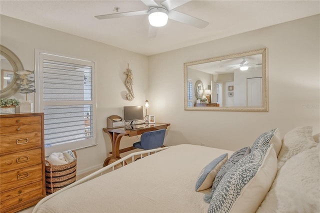 bedroom with a ceiling fan