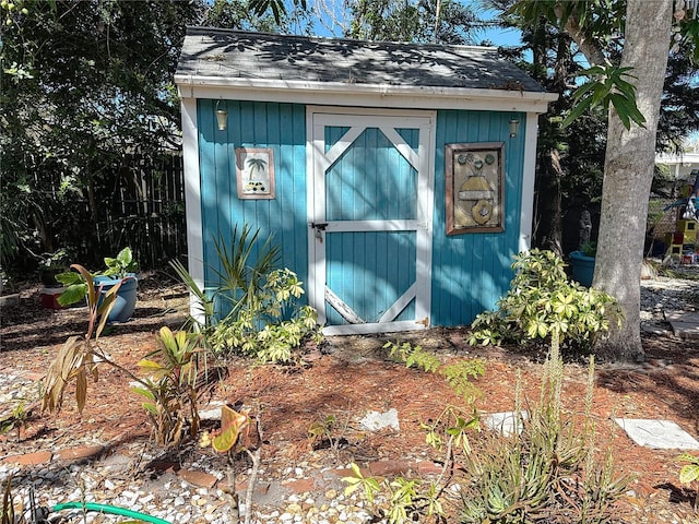 view of shed